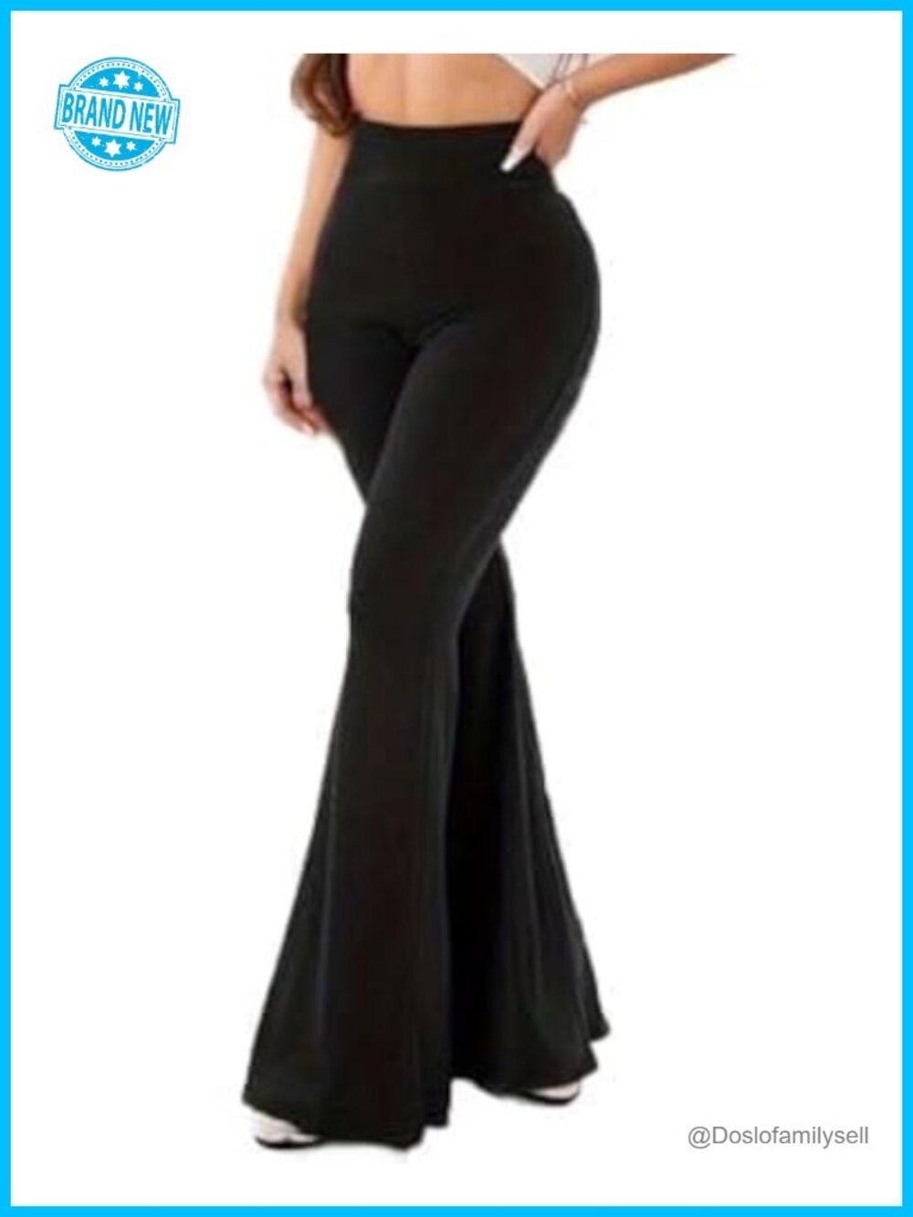 Plus-Size High Waist Flare Yoga Pants Bell Bottom Casual